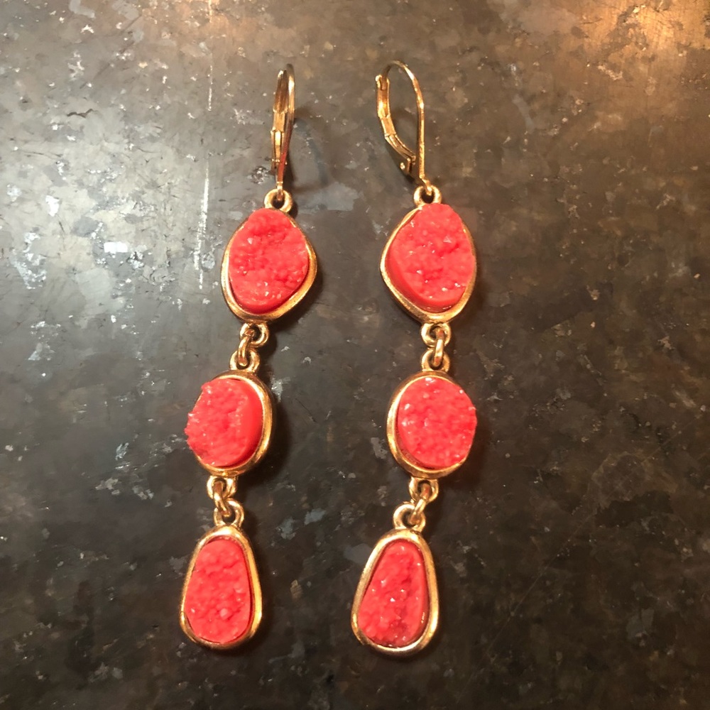 Drop coral earrings